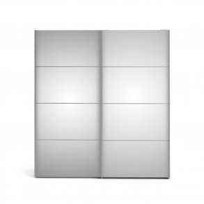 TVILUM Verona Skydedrsskab - spejlglas og hvid tr, 2 skydedre