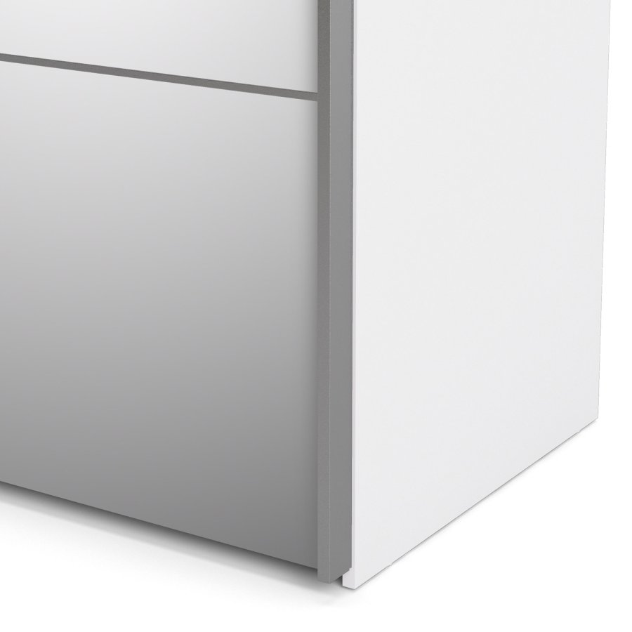 TVILUM Verona Skydedrsskab - spejlglas og hvid tr, 2 skydedre