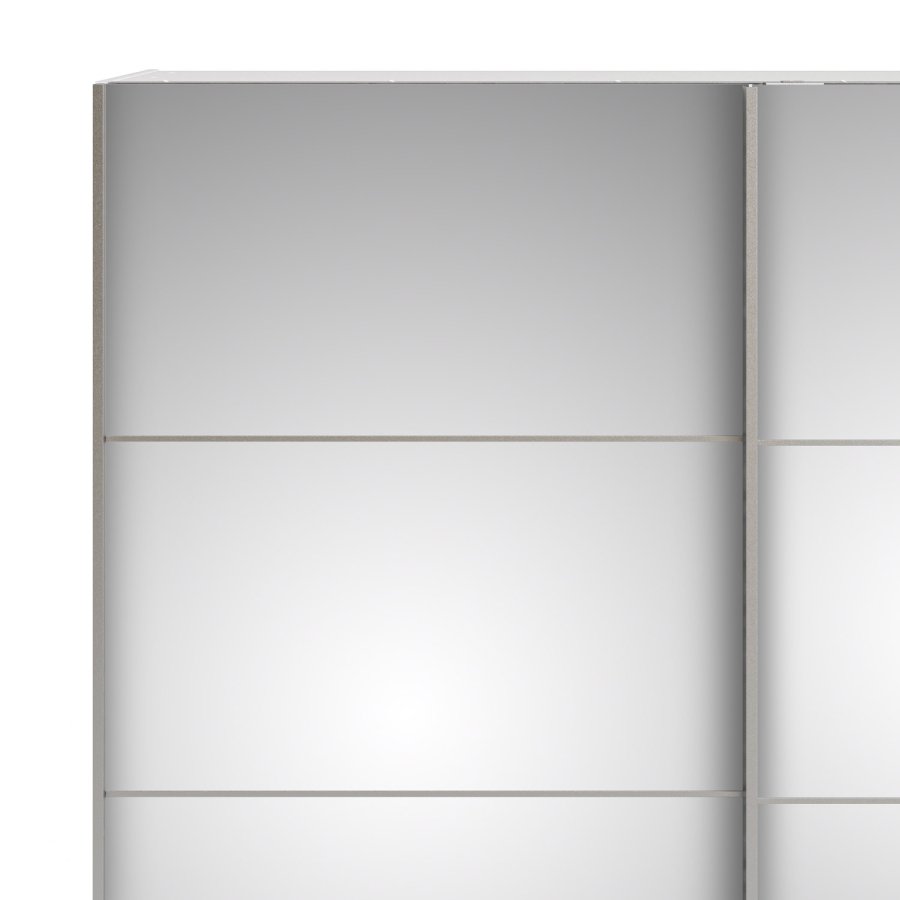 TVILUM Verona Skydedrsskab - spejlglas og hvid tr, 2 skydedre