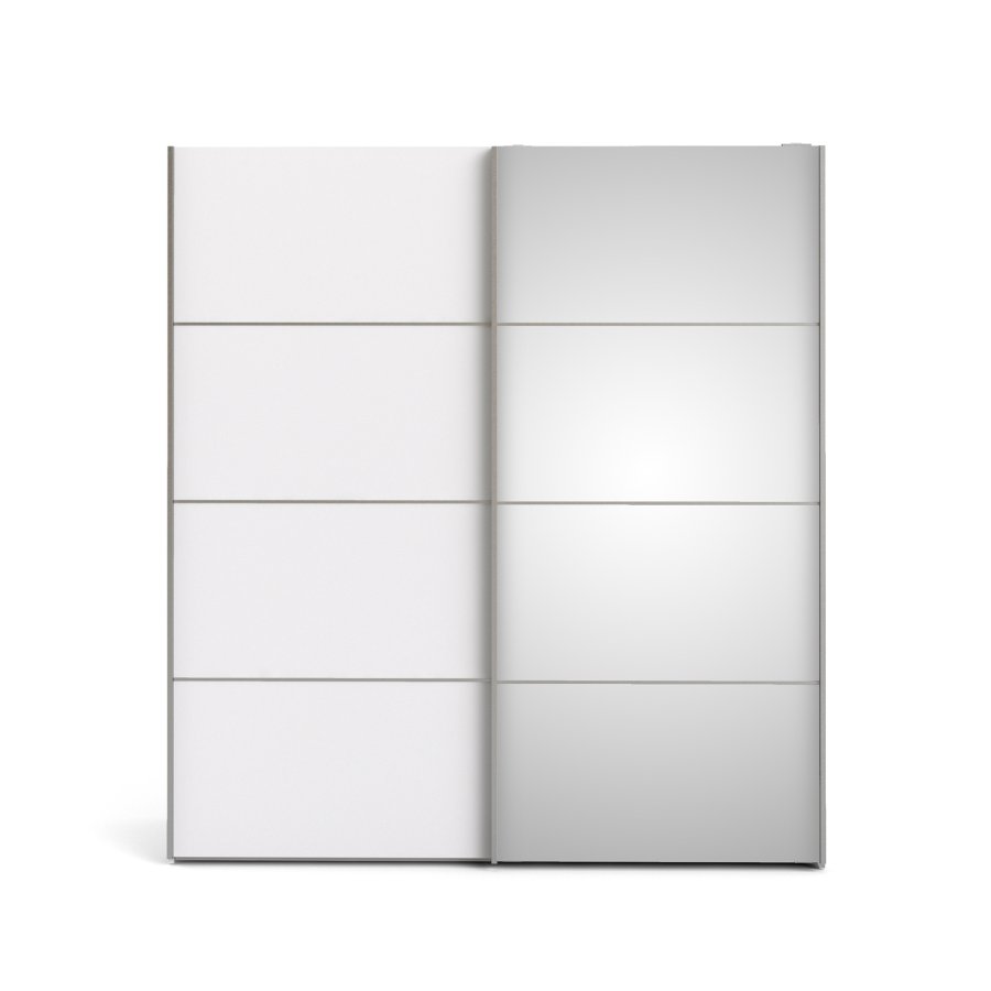 TVILUM Verona garderobeskab - Hvidt MDF, m. spejllge, 2 skydelger