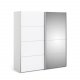 TVILUM Verona garderobeskab - Hvidt MDF, m. spejllge, 2 skydelger