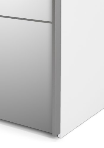 TVILUM Verona garderobeskab - Hvidt MDF, m. spejllge, 2 skydelger