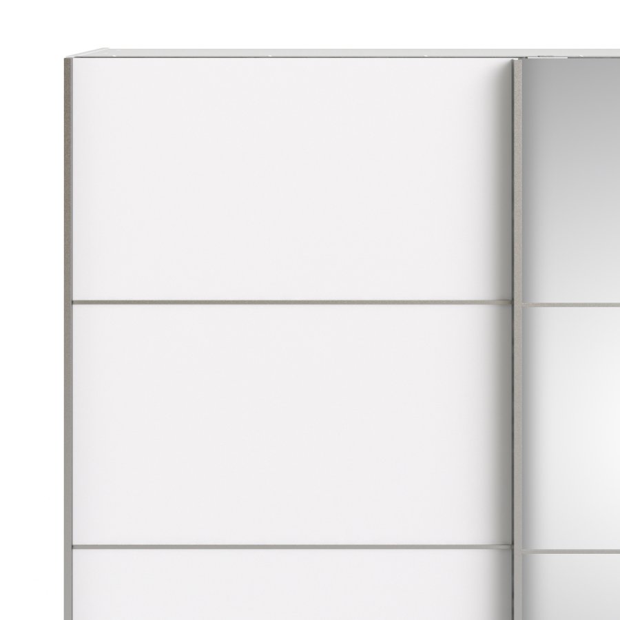 TVILUM Verona garderobeskab - Hvidt MDF, m. spejllge, 2 skydelger