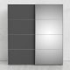 TVILUM Verona garderobeskab, m. 2 skydelger - spejlglas og gr/hvid folie