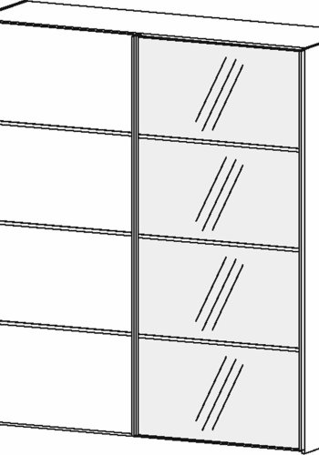 TVILUM Verona garderobeskab, m. 2 skydelger - spejlglas og gr/hvid folie