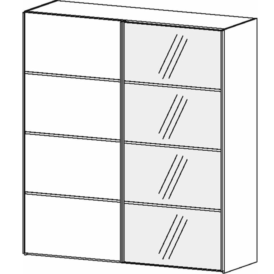 TVILUM Verona garderobeskab, m. 2 skydelger - spejlglas og gr/hvid folie