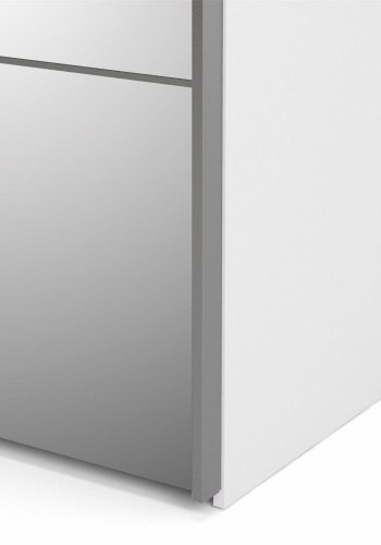 TVILUM Verona garderobeskab, m. 2 skydelger - spejlglas og gr/hvid folie