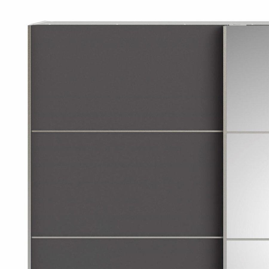 TVILUM Verona garderobeskab, m. 2 skydelger - spejlglas og gr/hvid folie