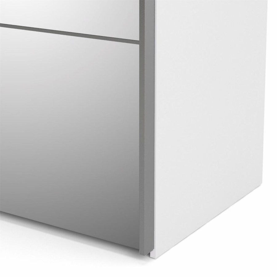 TVILUM Verona garderobeskab, m. 2 skydelger - spejlglas og gr/hvid folie