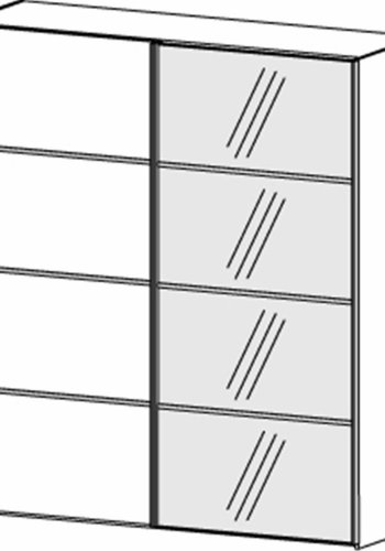 TVILUM Verona garderobeskab, m. 2 skydelger - spejlglas og gr/hvid folie