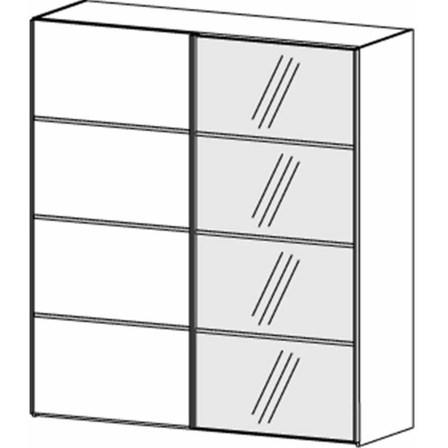 TVILUM Verona garderobeskab, m. 2 skydelger - spejlglas og gr/hvid folie