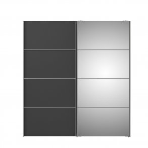 TVILUM Verona Skydedrsskab - hvid/gr/spejlglas, m. 2 skydedre 