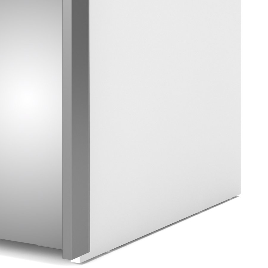 TVILUM Verona Skydedrsskab - hvid/gr/spejlglas, m. 2 skydedre 