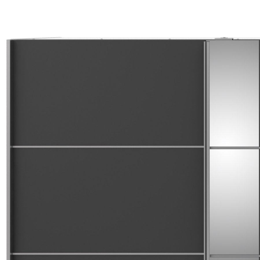 TVILUM Verona Skydedrsskab - hvid/gr/spejlglas, m. 2 skydedre 