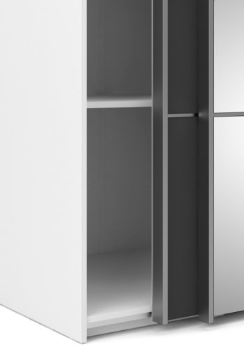 TVILUM Verona Skydedrsskab - hvid/gr/spejlglas, m. 2 skydedre 