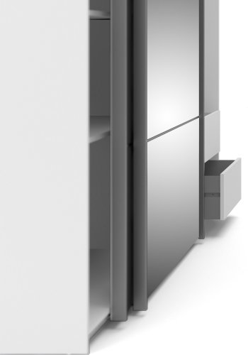 TVILUM Verona Skydedrsskab - hvid/gr/spejlglas, m. 2 skydedre 