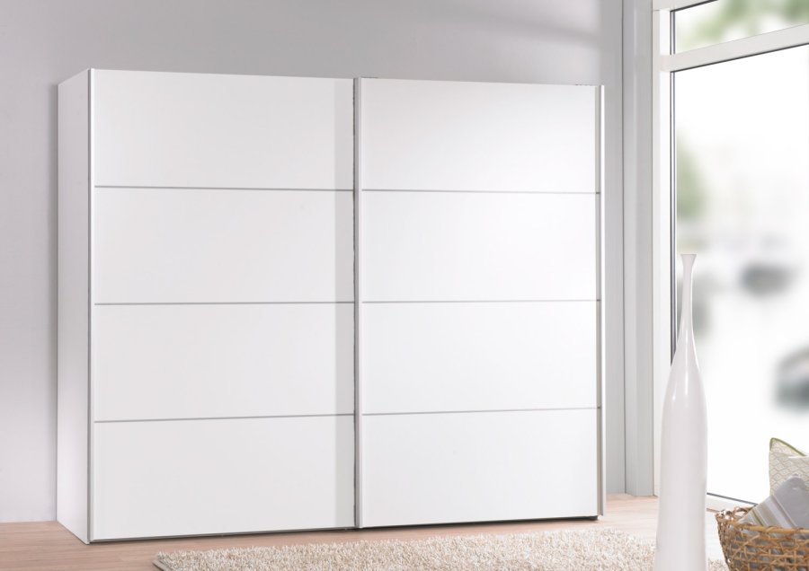 TVILUM Verona Skydedrsskab - hvid tr, 2 skydedre, m. hylder, bred