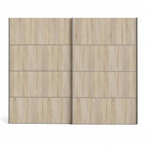 TVILUM Verona garderobeskab, m. 2 skydelger - hvid og egetrsfarvet folie