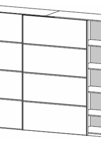 TVILUM Verona garderobeskab, m. 2 skydelger - hvid og egetrsfarvet folie