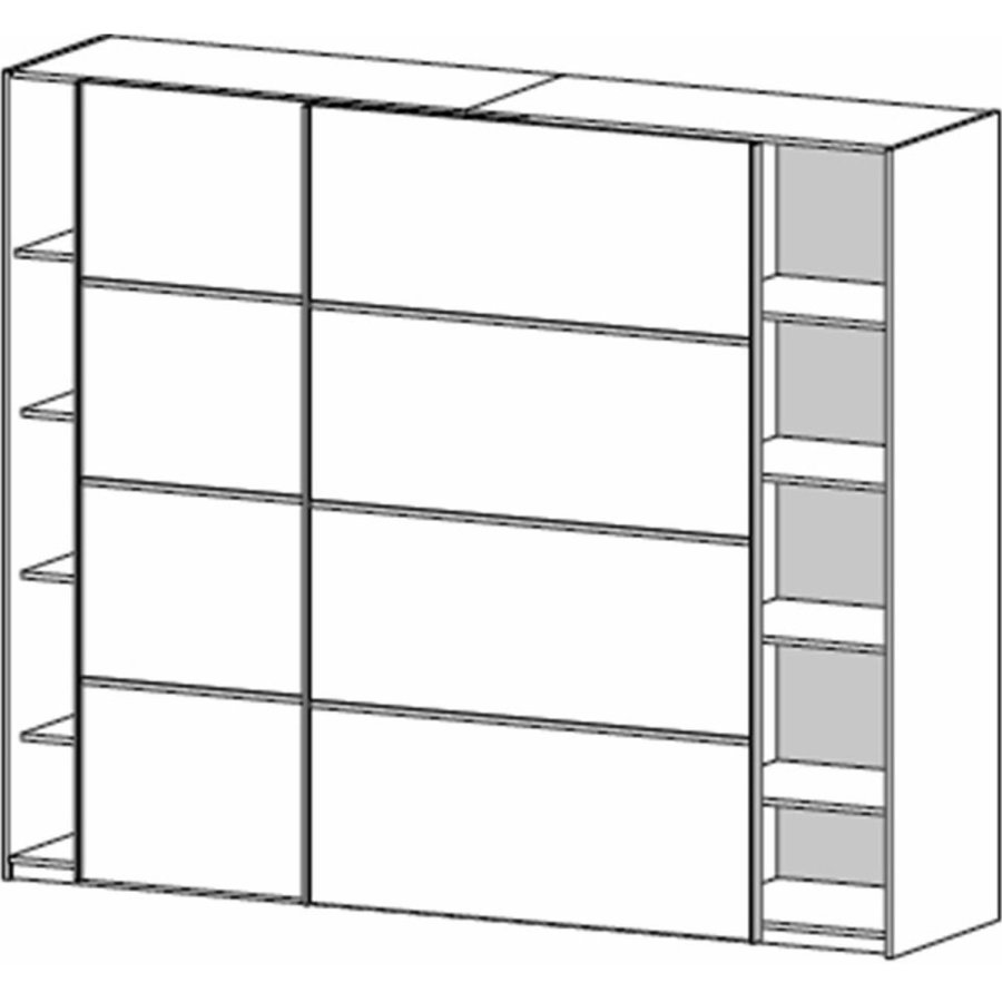 TVILUM Verona garderobeskab, m. 2 skydelger - hvid og egetrsfarvet folie