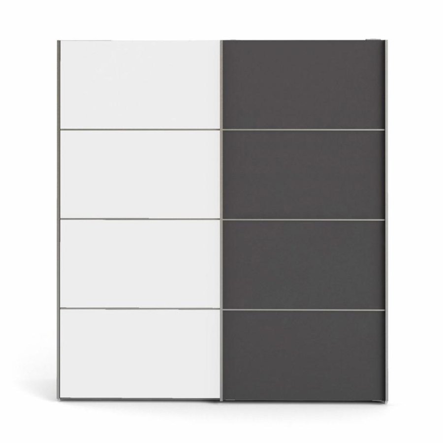 TVILUM Verona garderobeskab, m. 2 skydelger - hvid og gr folie