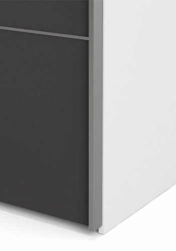 TVILUM Verona garderobeskab, m. 2 skydelger - hvid og gr folie