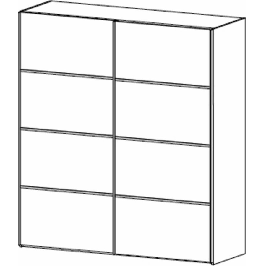 TVILUM Verona garderobeskab, m. 2 skydelger - hvid og gr folie