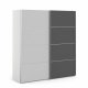TVILUM Verona garderobeskab, m. 2 skydelger - hvid og gr folie