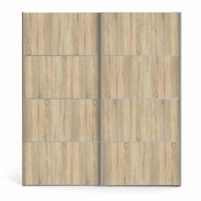 TVILUM Verona garderobeskab, m. 2 skydelger - hvid og egetrsfarvet folie