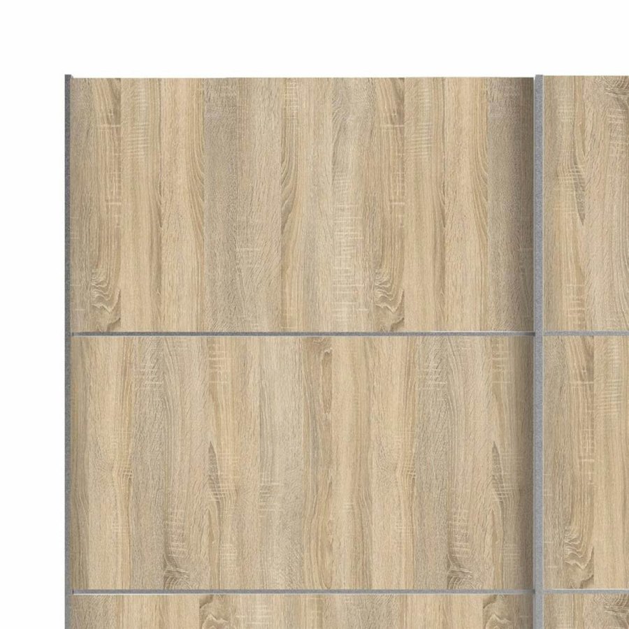 TVILUM Verona garderobeskab, m. 2 skydelger - hvid og egetrsfarvet folie