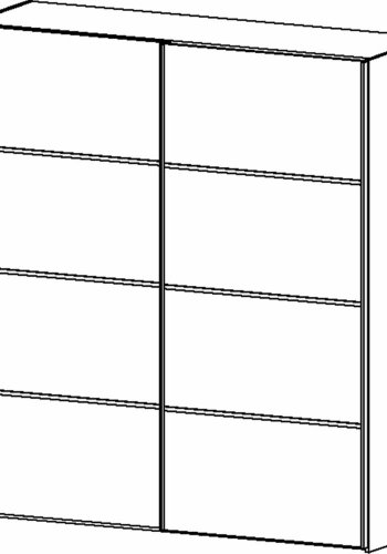 TVILUM Verona garderobeskab, m. 2 skydelger - hvid og egetrsfarvet folie