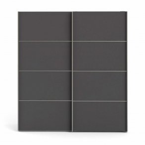 TVILUM Verona garderobeskab, m. 2 skydelger - hvid og gr folie