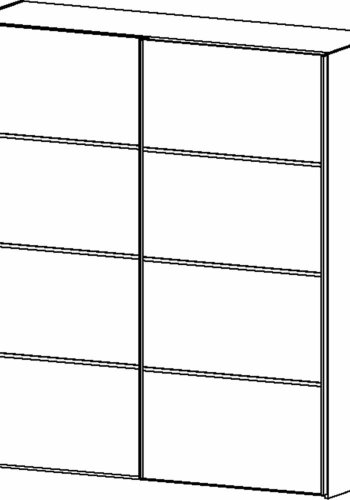 TVILUM Verona garderobeskab, m. 2 skydelger - hvid og gr folie