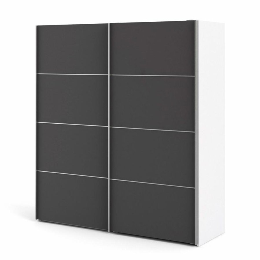 TVILUM Verona garderobeskab, m. 2 skydelger - hvid og gr folie