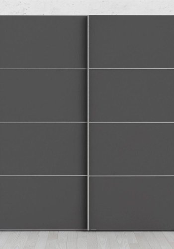 TVILUM Verona garderobeskab, m. 2 skydelger - hvid og gr folie