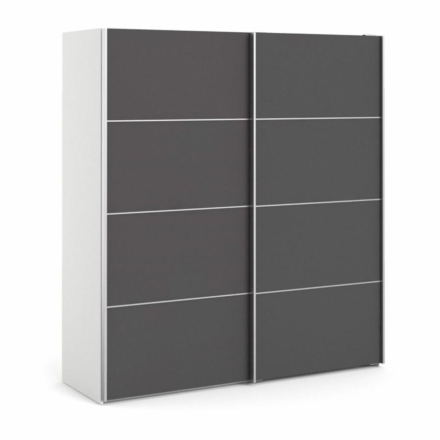 TVILUM Verona garderobeskab, m. 2 skydelger - hvid og gr folie