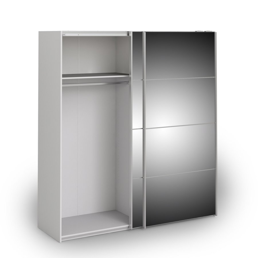 TVILUM Verona Skydedrsskab - hvid/spejlglas, m. 2 skydedre 