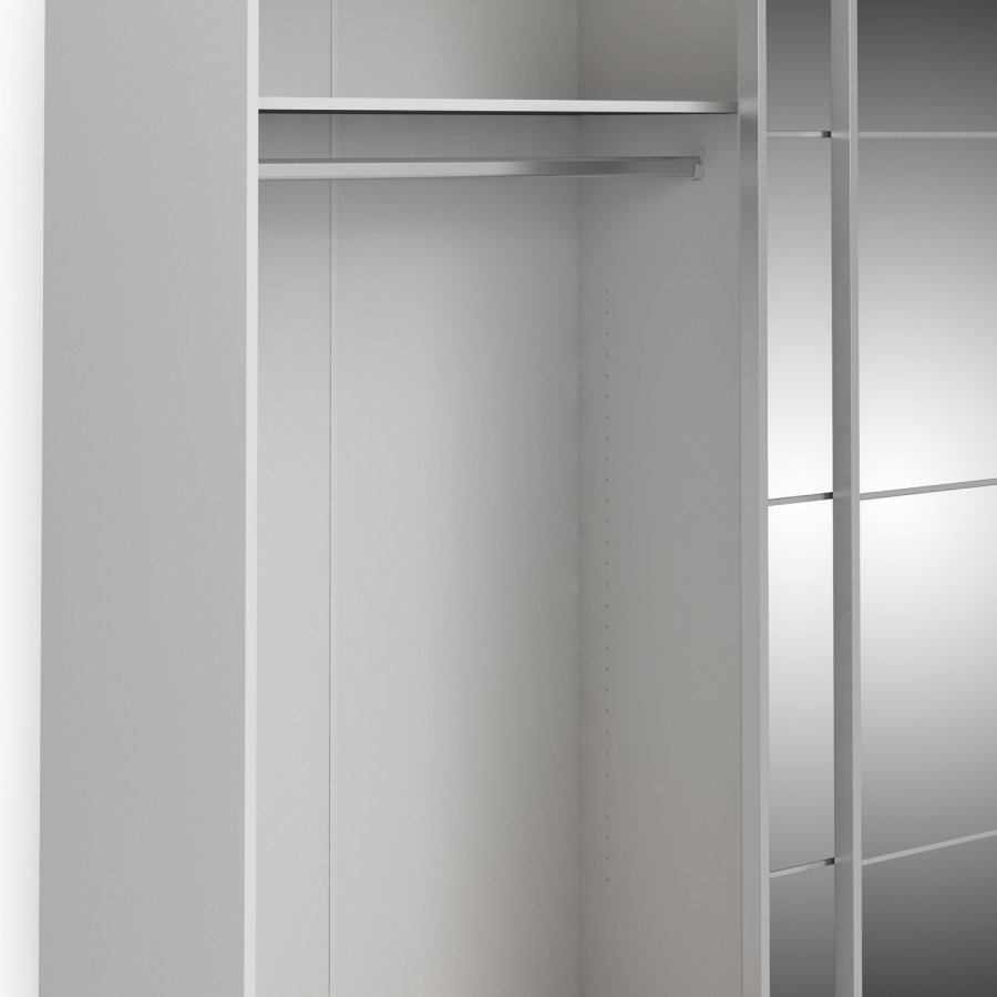 TVILUM Verona Skydedrsskab - hvid/spejlglas, m. 2 skydedre 