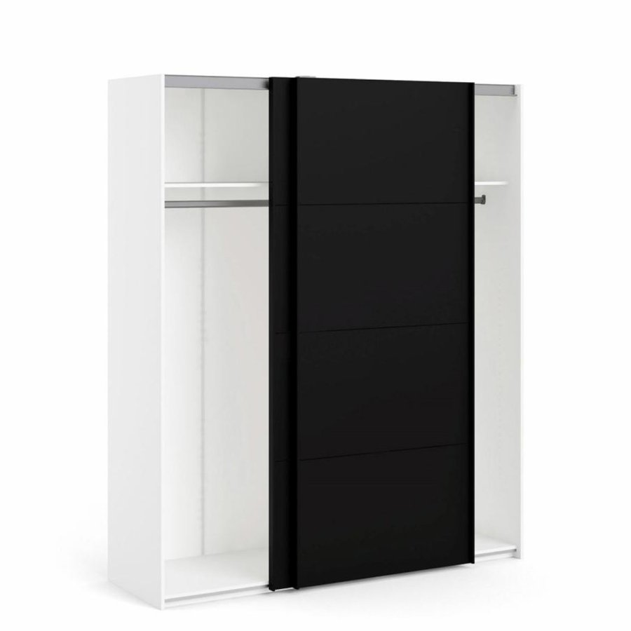 TVILUM Firenze garderobeskab, m. 2 skydelger - hvid og sort folie