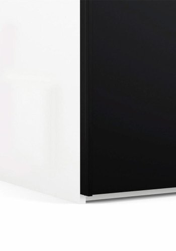 TVILUM Firenze garderobeskab, m. 2 skydelger - hvid og sort folie