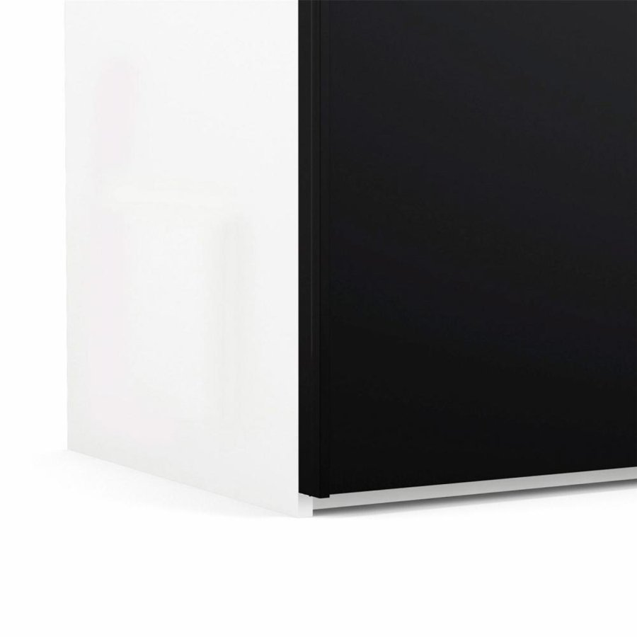 TVILUM Firenze garderobeskab, m. 2 skydelger - hvid og sort folie