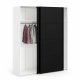 TVILUM Firenze garderobeskab, m. 2 skydelger - hvid og sort folie