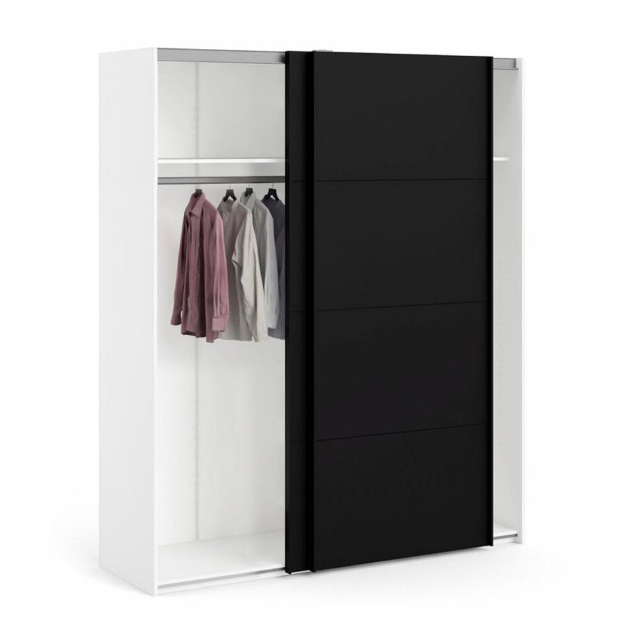 TVILUM Firenze garderobeskab, m. 2 skydelger - hvid og sort folie