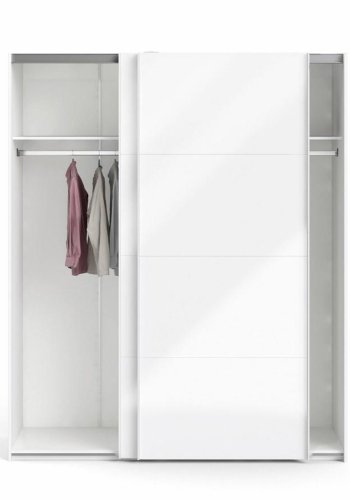 TVILUM Firenze garderobeskab, m. 2 skydelger - hvid folie og spnplade