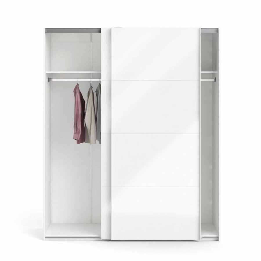 TVILUM Firenze garderobeskab, m. 2 skydelger - hvid folie og spnplade
