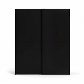 TVILUM Firenze garderobeskab, m. 2 skydelger - sort folie og spnplade