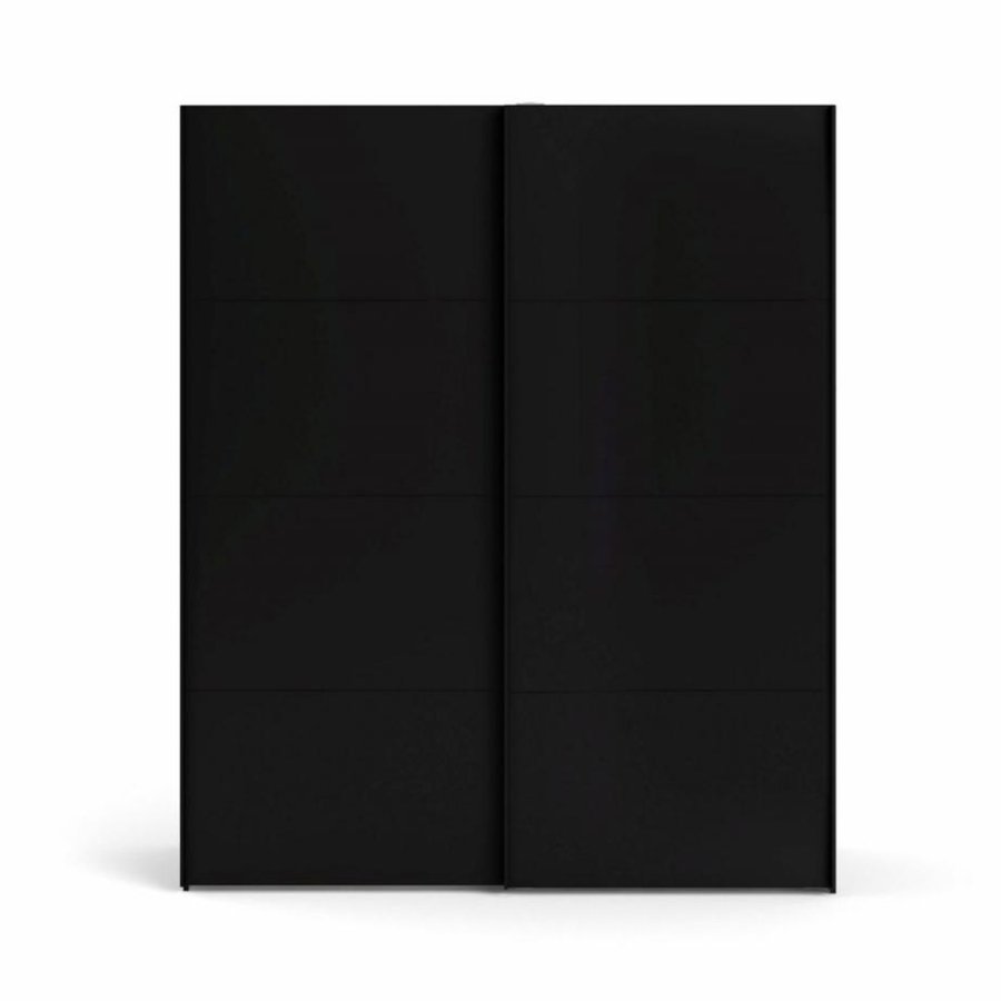 TVILUM Firenze garderobeskab, m. 2 skydelger - sort folie og spnplade