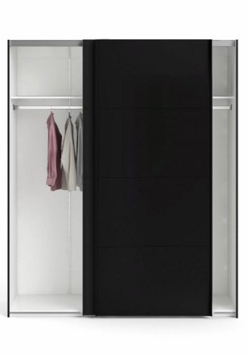 TVILUM Firenze garderobeskab, m. 2 skydelger - sort folie og spnplade