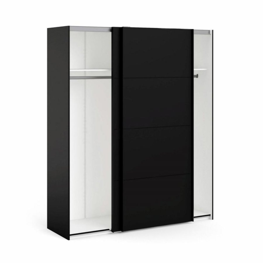 TVILUM Firenze garderobeskab, m. 2 skydelger - sort folie og spnplade