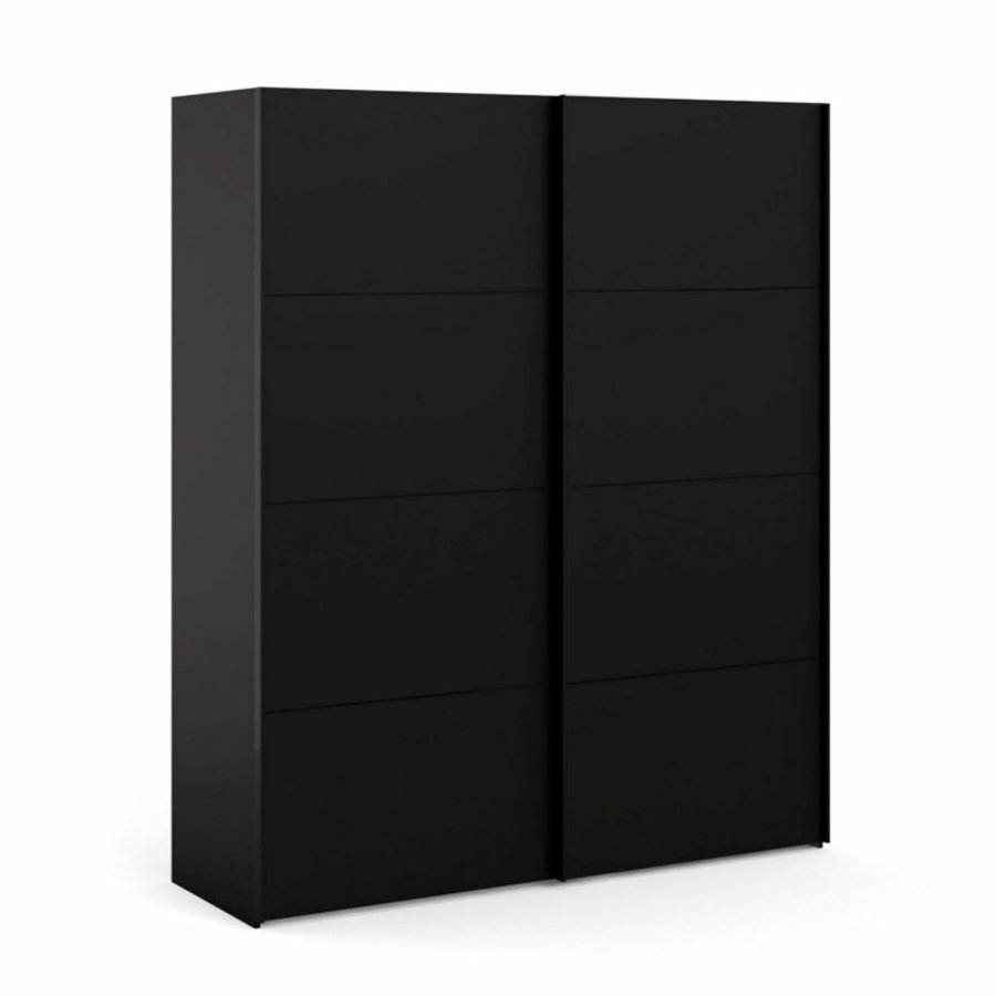 TVILUM Firenze garderobeskab, m. 2 skydelger - sort folie og spnplade